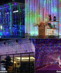Cozy Colorful LED Curtain String Lights With Remote 9.8 Ft Hanging Fairy Lights 8 Modes in various decorative settings