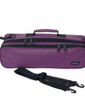 Rugged Slick Flute Case Cover For Large Molded Instruments Built Different With Heavy Duty 600D Nylon Purple Exterior and removable strap.