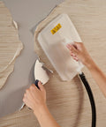 Chemical Free Wallpaper Steamer For Easy Peasy Removal, No Harsh Chemicals, Dual Steam Plates Included in use on wall