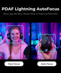 Display of PDAF Lightning Autofocus feature on 4K Streaming Webcam With Uncompressed Video And DSLR Like Controls For Killer Clarity