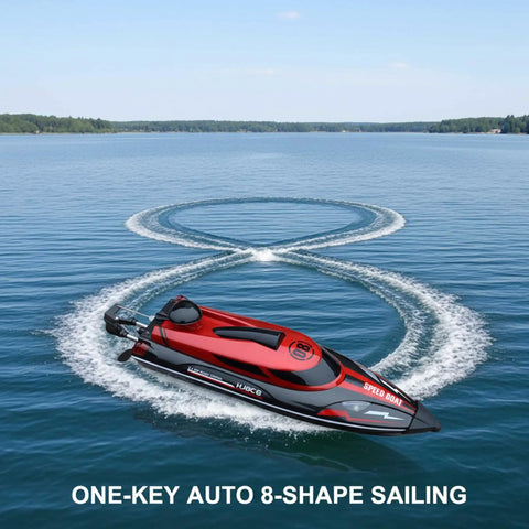 14 Inch RC Boat With Sick Speed Remote Control Boat For Kids And Adults 23 Plus MPH Water Toy 2.4GHz in auto 8-shape sailing
