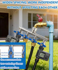 Heavy Duty 4 Way Garden Hose Splitter With Full Flow Ball Valve, 304 Stainless Steel, Lead Free, 3/4 Inch GHT Thread, Extra Long 2.1 Inch Handle, Outdoor Spigot Faucet Connector For Fast, Unrestricted Water Distribution on hose spigot with timers