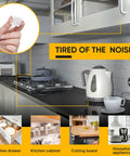 Twenty Pack Clear Silicone Bumper Blocks Rock Solid One Inch Heavy Duty Non Slip Furniture Pads Zero Fuss Invisible Self Adhesive Cabinet Drawer And Countertop Protectors used on kitchen surfaces, demonstrating noise reduction.