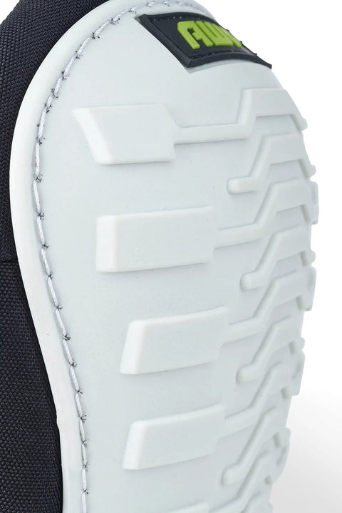 Close-up of Non Marring Knee Pads with heavy duty foam padding, showing white textured cap and black edge detail for stability.