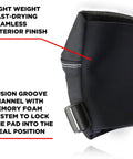 Slim Knee Pad Black Medium With Fusion Groove Channel And Memory Foam For A Snug Dope Fit, Lightweight Quick Dry Interior.