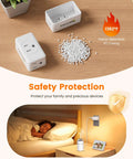Two Prong To Three Prong Outlet Adapter Extender For Japan Travel And Home 3 AC Outlets Non Grounded Wall Plug Expander