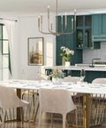 Dope Antique Gold Chandelier Modern Farmhouse Light Fixture With Eight Arms And Adjustable Height over dining table