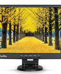 Front view of 14-Inch 4:3 Security Monitor with no image stretching, tough metal housing, displaying a vibrant forest scene.