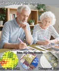 Elderly couple enjoying Dog Lover Diamond Painting Kit For Adults Beginners Full Diamond Dot Art DIY 12x12 Inch Gem Craft
