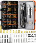 All In One Heat Set Threaded Inserts Kit with 60W Soldering Iron for 3D Printer and Plastic Parts M2 to M6 displayed in case