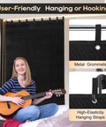 Heavy Duty Sound Dampening Acoustic Blankets 2 Pack 96 X 80 Inches 850 Gsm Solid Build shown with metal grommets for easy hanging.