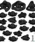 Large Rock Climbing Holds 20 Pack With Easy Mounting Hardware Three Shapes For Indoor Outdoor Climbing Walls Frames Tree Houses Playrooms And Adult Obstacle Courses Black Finish