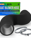 4 Inch Marine Exhaust Hose, 10 Ft Flexible PVC Duct For Bilge, Engine Compartment, Galley, Head, Or Dryer Vent, Durable Marine Vent Hose For Air Circulation And Ventilation shown with packaging and metal clamps