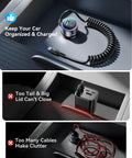 Heavy Duty 200W Car Charger With Usb C Fast Charge And Compact Gan Power Featuring Pd 100W Dual Output in vehicle center console, showcasing ergonomic design.