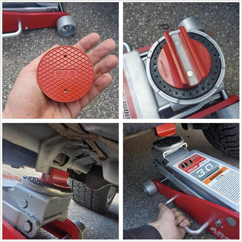 Universal Aluminum Grooved Magnetic Jack Pad For Pinch Welds 0.39 Inch Slot Frame Rail Adapter seen from multiple angles