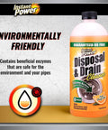 Disposer And Drain Cleaner With Enzyme Power For Odor Busting Orange Scent 1 Liter Safe For Septic Systems Bottle Label