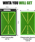 Indoor Outdoor Golf Practice Mat Top Notch Swing Training Analyzing Swing Path And Ball Impact Replaceable Mats with dimensions.