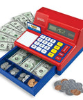 Pretend And Play Calculator Cash Register Toy For Kids And Toddlers With Solar Powered Calculator and Play Money Set
