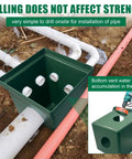 Tough As Nails 20X20X20 Inch Underground Splice Box With Frp Inspection Lid Heavy Duty Polyethylene Distribution Pull Box installed with pipes.