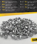 Do It Yourself Friendly Garage Door Hardware Installation Kit For 8x7 Doors Complete Set With Rollers Hinges Brackets Drums Cables Bearings And Mounting Hardware Included For Fast Pro Level Door Installations screws and bolts