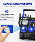 F109 Automatic Brake Bleeder Kit showing adjustable pressure knob and display panel