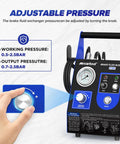 Person adjusting the pressure knob on F109 Automatic Brake Bleeder Kit With Electric Brake Fluid Exchanger 0.7 To 2.5 Bar