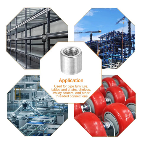 Shop Grade Round Weld Nuts M5 Thread With 8 Millimeter Collar For No Sweat Frame Mods And Furniture Upgrades Ready To Thread Bung Female Inserts Made From Solid Rust Proof 201 Stainless Steel Twenty Piece Pack used in construction and furniture applications.