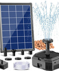 4W Solar Fountain Pump With Pond Filter Kit, 5 Nozzles And PVC Tubing, Outdoor Water Feature For Bird Bath And Small Ponds