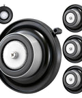 Gulfmew 4-pack 1'' PGV diaphragm irrigation valve replacements; black circular housings with white gear diaphragms