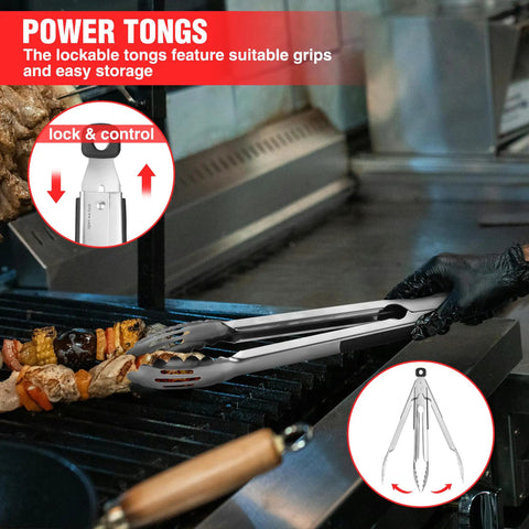 Heavy Duty BBQ Tool Set With Premium Stainless Steel Spatula Fork Brush And Tongs For Grilling Lovers Outdoors A Top Notch Gift Idea For Men And Women Who Live For The Grill