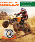 Top Shelf Front And Rear Wheel Bearing Set For Polaris Ranger And Sportsman 500 570 EV displayed with ATV in action on rough terrain.