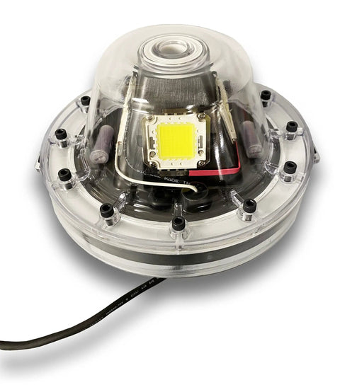 Sick Underwater Led Dock Light With Heavy Duty Fish Attraction Glow No Sweat Plug And Play Install Low Voltage Marine Safety And A Forty Foot Cord.
