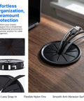 Check These 10 Pack Black Cable Grommets For Your Desk. Petalshaped Design Makes Wiring A Breeze With Secure Grip Locking Tabs To Save The Day And Keep Cords Safe From Damage While Styling Out Your Setup. black round desk cable grommet with braided cords