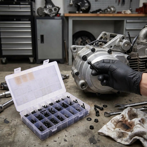 1600 Piece Carbon Steel Socket Head Cap Screw Set Black Oxide Metric Hex Allen Bolts With Flat Washers in workshop