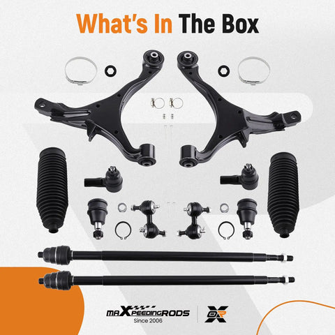 Front Suspension Kit For Honda CR V 2002 2003 2004 With 12 Pieces Including Front Lower Control Arms Lower Ball Joints