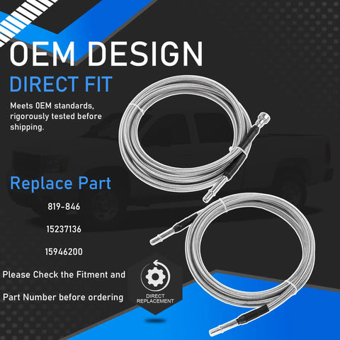 Rugged Stainless Steel Fuel Line Kit With Flexible Braided Lines For 2004-2010 Chevy Silverado 1500 Classic 2500 3500 HD GMC Sierra