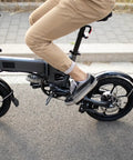 Rider on electric bike using Two Pack Bike Tubes With Bent Valve For Electric Bikes Kids Bikes And Electric Scooters Made From Butyl Rubber