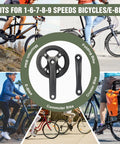 One Piece 38T Mountain Bike Crankset With 170Mm Arm And 104 BCD Steel Construction Single Sided Aluminum Alloy Chain Cover To Keep Your Pants From Getting Dirty Compatible With Six To Eleven Speed MTB And Single Speed Black shown with various bike types