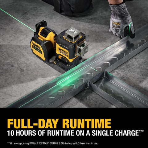 Line Laser Kit For 12V And 20V Max XR Green Three 360 Degree Beams High Precision With Visible Range Pro Jobsite Tool Battery