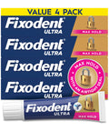 Ultra Max Hold Denture Adhesive Cream For Full And Partial Dentures 2.2oz Tubes Pack Of Four All Day Grip That Keeps Food Particles Out Comfortable Fit
