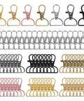Top Shelf Swivel Clasp Clip Hooks 60 Pack For Keychain Making And Lanyards Featuring Badass D Ring Metal Hardware, assorted finishes.