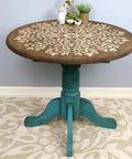 Tree Of Life Mandala Wall Stencil 36 Inch Large Reusable Laser Cut Mylar Template decor on wooden table surface