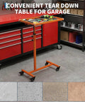 Rolling Heavy Duty Steel Work Table with Wheels Adjustable Height from 38.5 to 51.5 Inches 220 lbs Capacity Big 17x26 Inch Tool Tray