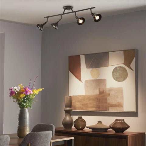 Room with Dope Industrial Style 23 Inch 3 Light Track Lighting With Adjustable Directional Spotlights Bronze Finish