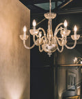 Elegant chandelier with 60W Equivalent Clear Soft White Dimmable LED Light Bulb B11 E12 Candelabra Base 500 Lumens 2700K lighting