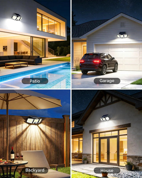 Rock Solid 2 Pack Solar Flood Lights For Outdoor Security Featuring Smart Motion Sensor And Wireless Remote Control Delivering Top Shelf Super Bright Illumination For Heavy Duty Backyard Coverage And All Night Reliability
