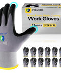 Nitrile Coated Work Gloves With MicroFoam Grip, Seamless Knit Nylon And Spandex, Snug Fit For Wet Or Dry Jobs, Box of 12, Size M
