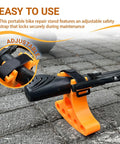 Two Pack Bike Repair Stands With Handlebar Support shown in orange, adjustable design on a paved surface.