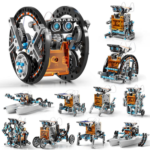 Solar Powered STEM Robotics Kit For Kids Aged 8 To 13 Build 12 Solar Robots Educational Science Experiment Set Gray