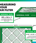 How to measure 20x24x1 MERV 8 Pleated Air Filter With Electrostatic Dust And Allergy Defense 4 Pack For Your HVAC System Replacement
